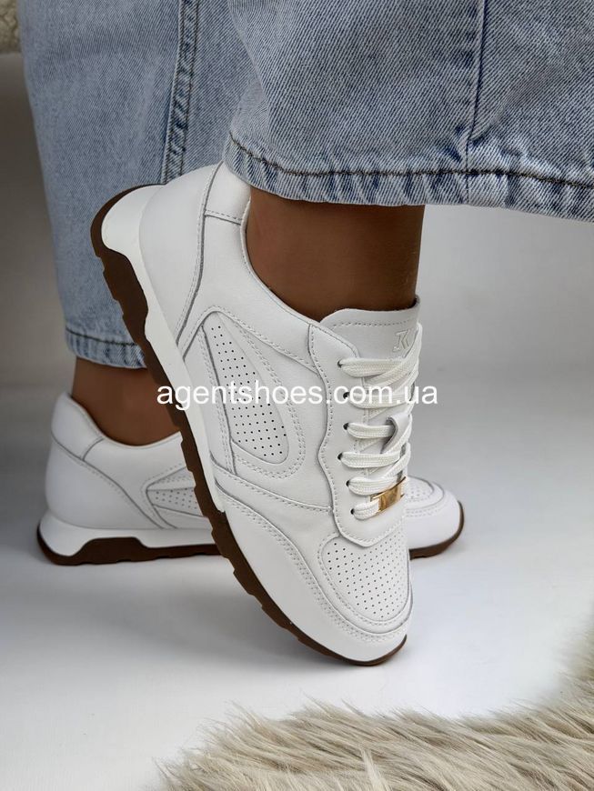 759.36 Кросовки Кожаные Белые с перфорацией 36 размер 759.36 фото